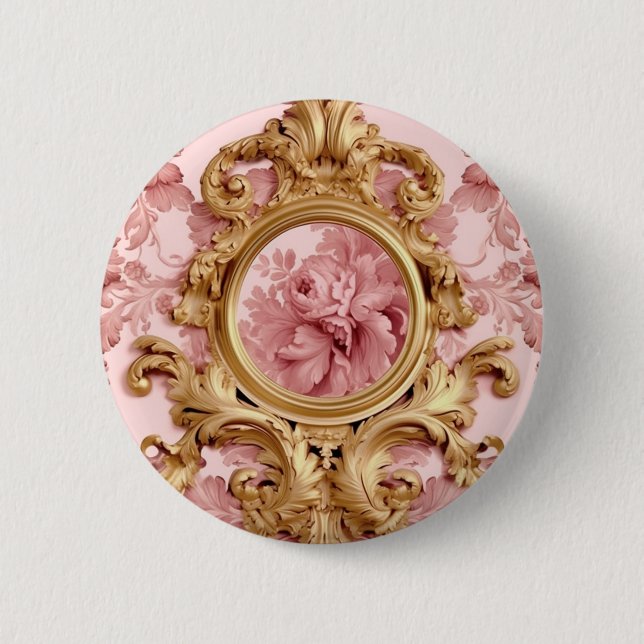 Marie-Antoinette style 2 Inch Round Button (Front)