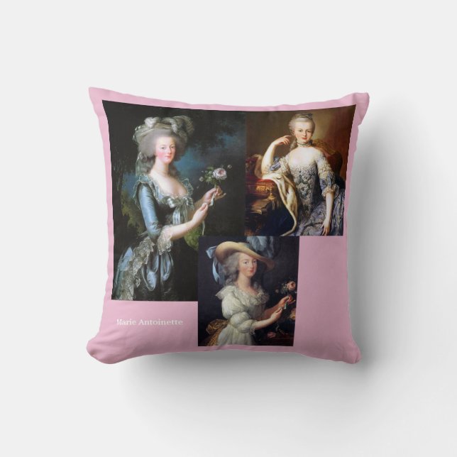 Marie Antoinette Throw Pillow (Front)