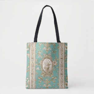 Marie Antoinette Toile de Jouy turqoise  Tote Bag