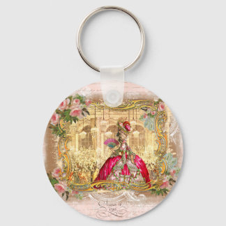 Marie Antoinette Versailles Party Pink Keychain