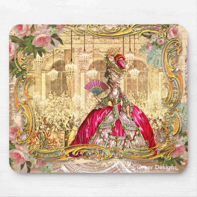 Marie Antoinette Versailles Party Pink Mouse Pad (Front)