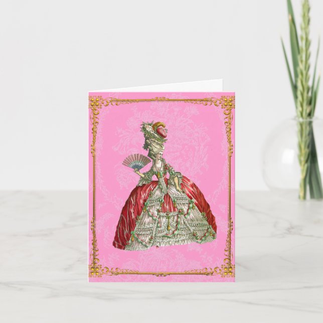 Marie Antoinette Vintage Versailles Note Card (Front)