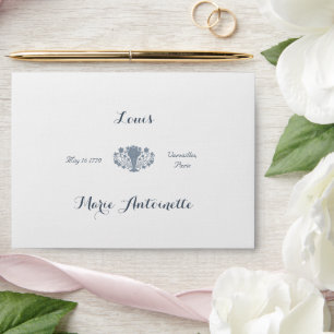 Marie Antoinette Wedding Rococo Dusty Blue Envelope