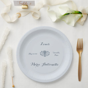 Marie Antoinette Wedding Rococo Dusty Blue Paper Plate
