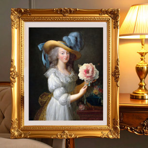 Marie Antoinette with a pink peony Photo Print