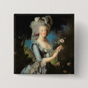 Marie Antoinette with a Rose, 1783 2 Inch Square Button
