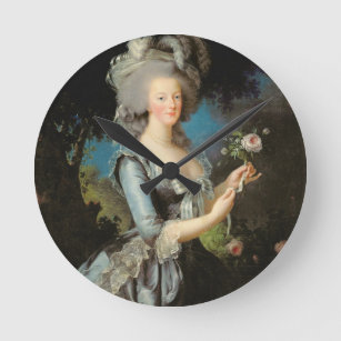 Marie Antoinette with a Rose, 1783 Round Clock