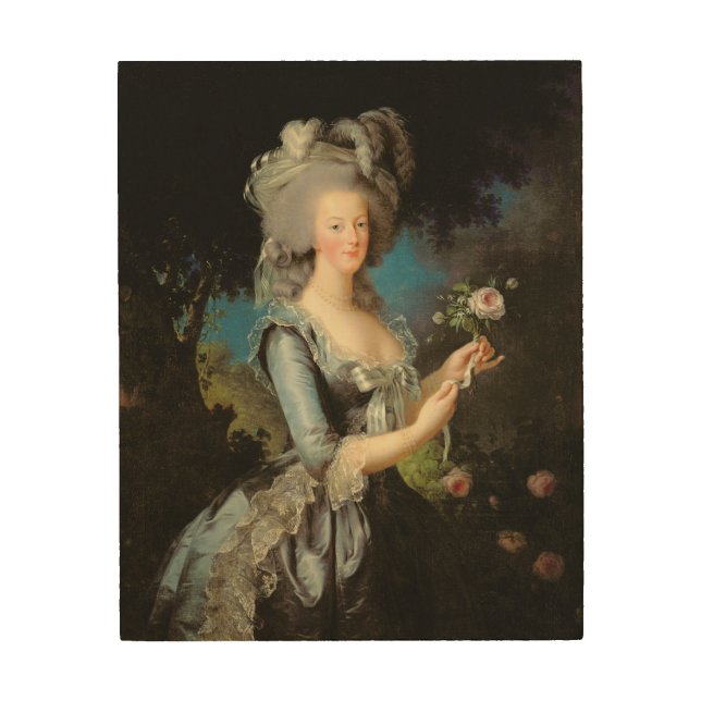 Marie Antoinette  with a Rose, 1783 Wood Wall Art (Front)