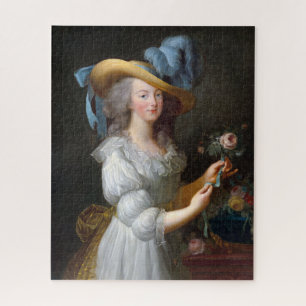 Marie Antoinette with a rose Jigsaw Puzzle