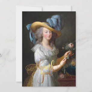 Marie Antoinette with a rose Thank you Card