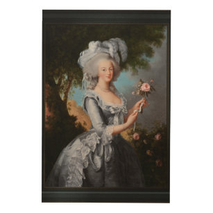 Marie Antoinette With A Rose Wood Wall Art