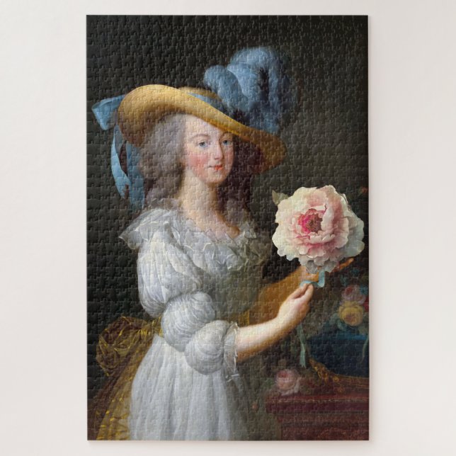 Marie Antoinette with Pink Anemone Flower Jigsaw Puzzle (Vertical)