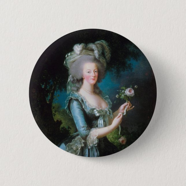 Marie Antoinette with the Rose by Elisabeth Lebrun 2 Inch Round Button (Front)