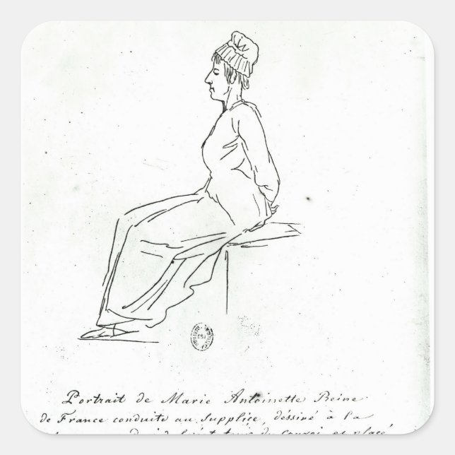 Marie-Antoinette's way to her execution Square Sticker (Front)