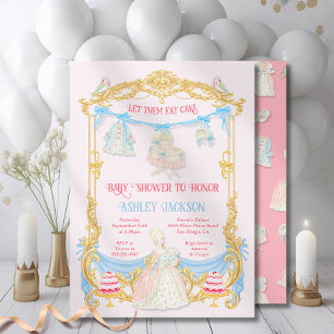 Marie Antoniette Let them eat cake Baby Shower Invitation