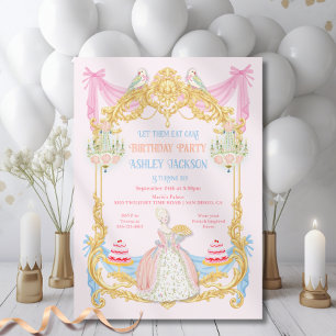 Marie Antoniette Let them eat cake Birthday Party Invitation