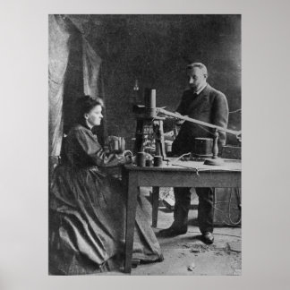 Marie Curie with husband Poster