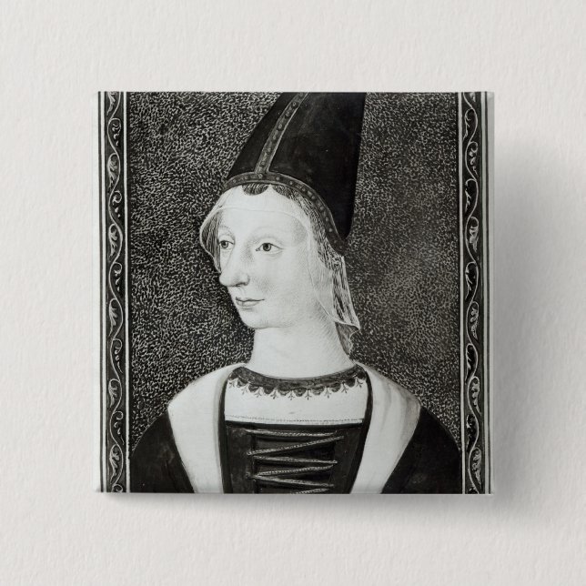 Marie d'Anjou  Queen of France 2 Inch Square Button (Front)