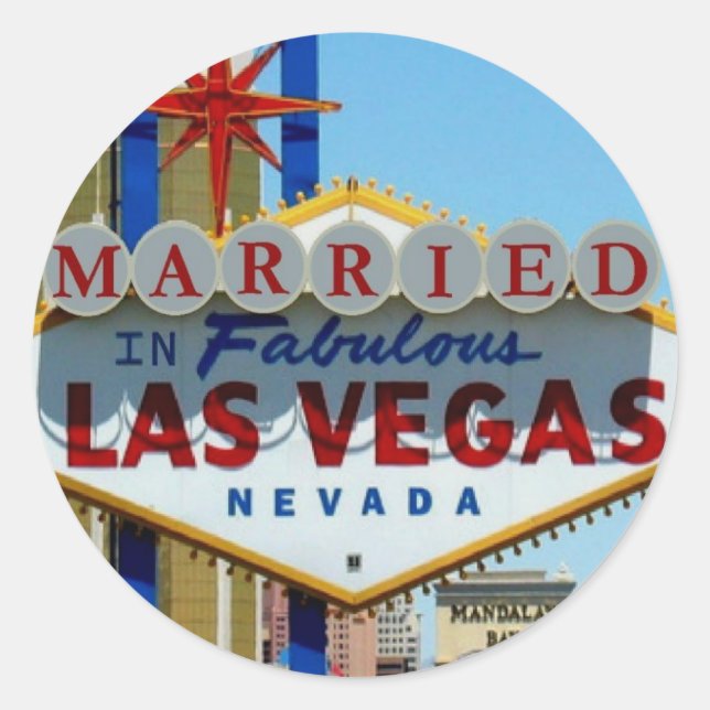 MARIÉ DANS LE FABULEUX Sticker LAS VEGAS (Devant)