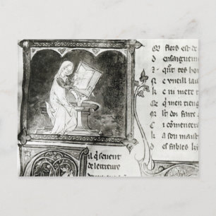 Marie de France  writing Postcard
