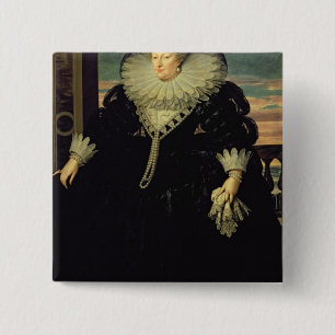 Marie de Medici Queen of France, 1617 2 Inch Square Button