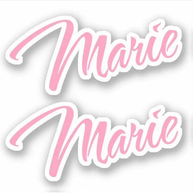 Marie Decorative Name in Pink x2 Sticker (Front)