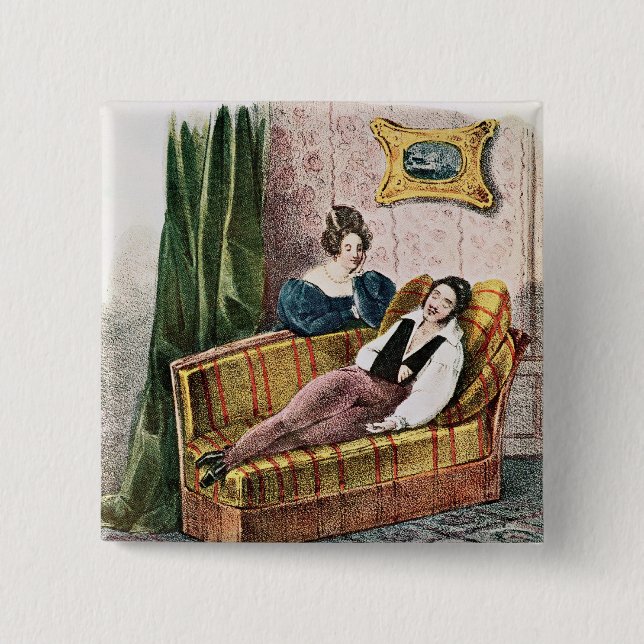 Marie Dorval  in the role of Adele d'Hervey 2 Inch Square Button (Front)