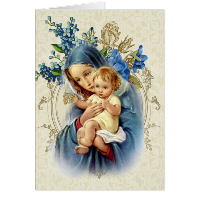 Marie et Jésus Sympathie funéraire Carte Sainte Me (Devant)