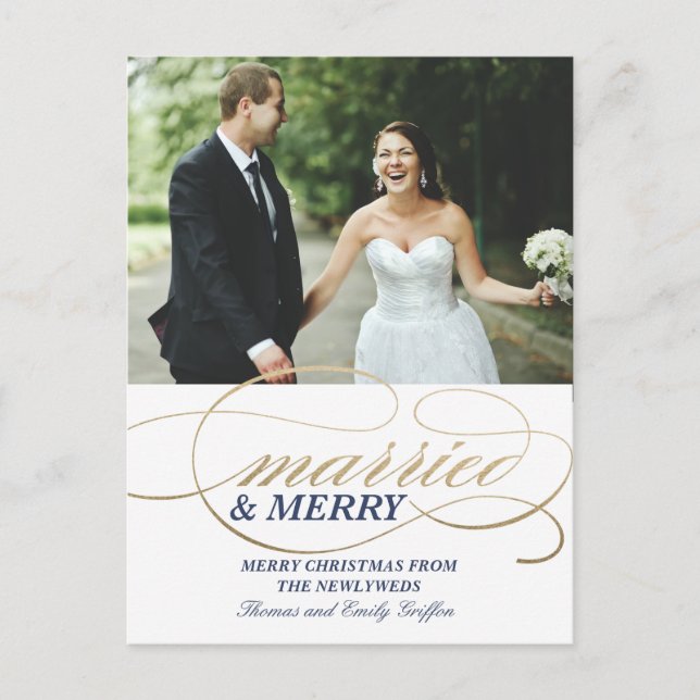 Marié et Joyeux | Carte postale de Noël (Devant)