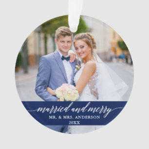 Marié et Joyeux Mariage Calligraphie bleu