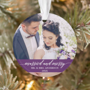 Marié et Joyeux Mariage calligraphie violet