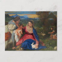Marie et l'Enfant Jésus par Titian Carte postale