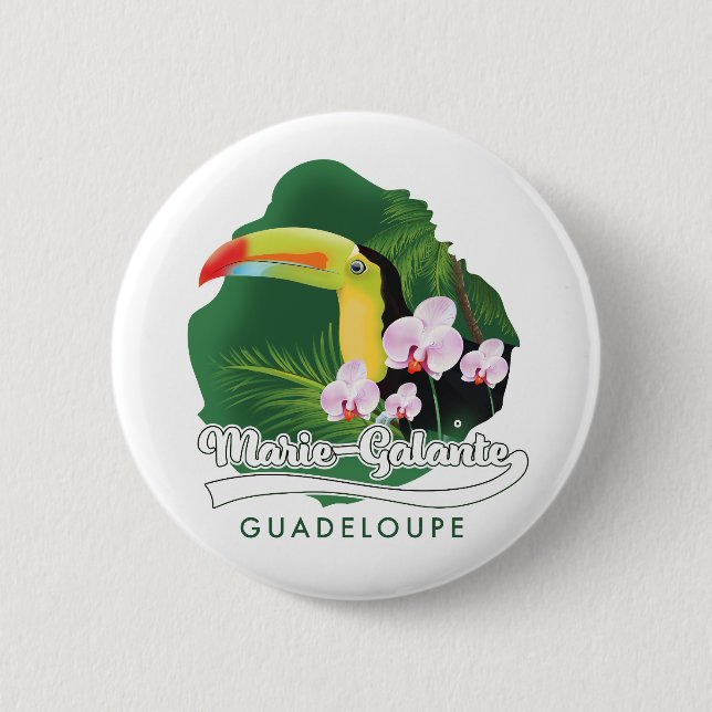 Marie Galante Guadeloupe logo 2 Inch Round Button (Front)