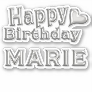 Marie Happy Birthday silver Sticker