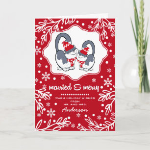 Marié & Joyeux. Cartes de Noël Funny Kittens