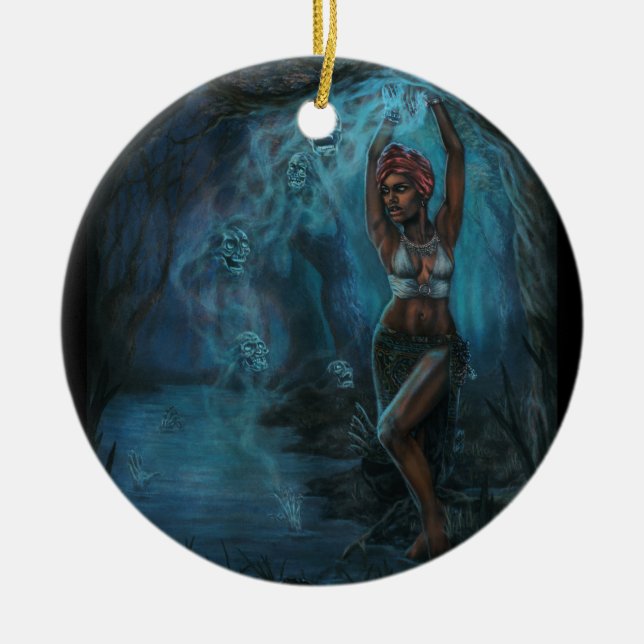 Marie Laveau Ceramic Ornament (Front)