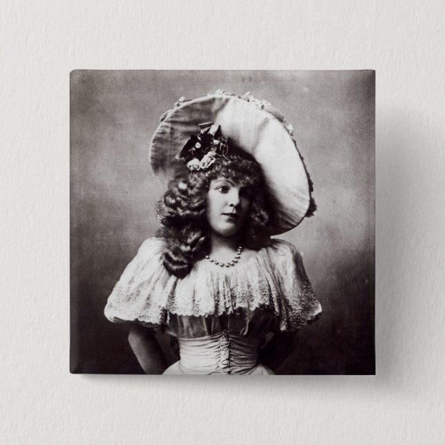 Marie Lloyd 2 Inch Square Button (Front)