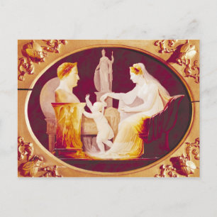 Marie-Louise of Austria guiding her son Postcard