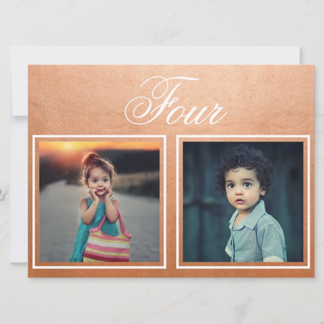 Marié Mariée Âge Élégant Numéro de Table Rose Gold (Devant)