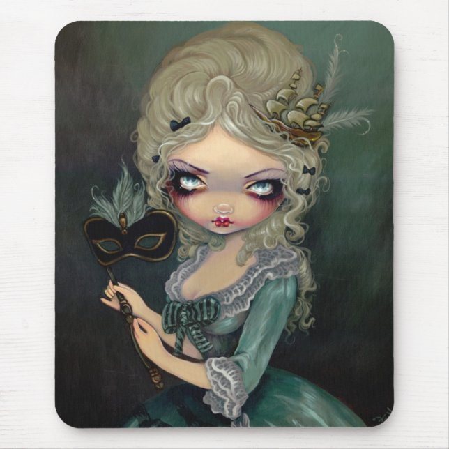 Marie Masquerade gothic Rococo Mousepad (Front)