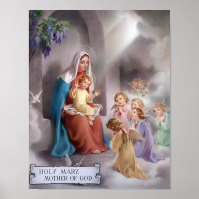 Marie mère de Dieu, la vierge sainte, affiche (Devant)