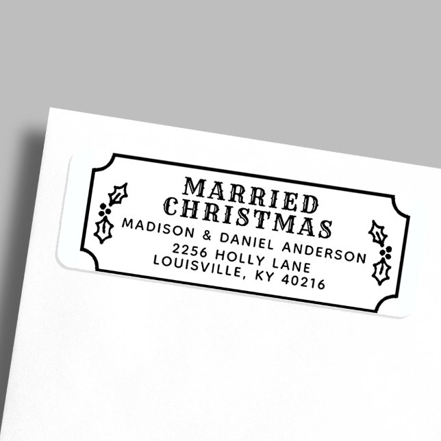 Marié Noël Nouveau Fête Adresse de retour (Créateur téléchargé)