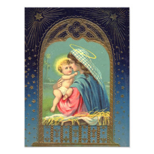 Marie tenant le bébé Jésus Photo Imprimer