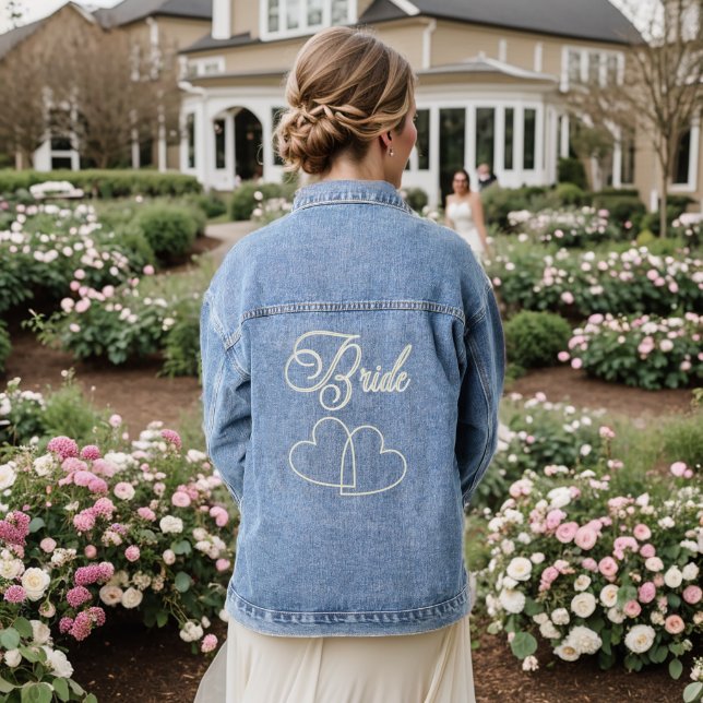 Mariée avec Coeurs d'ivoire Veste Denim (Mariage Retour)