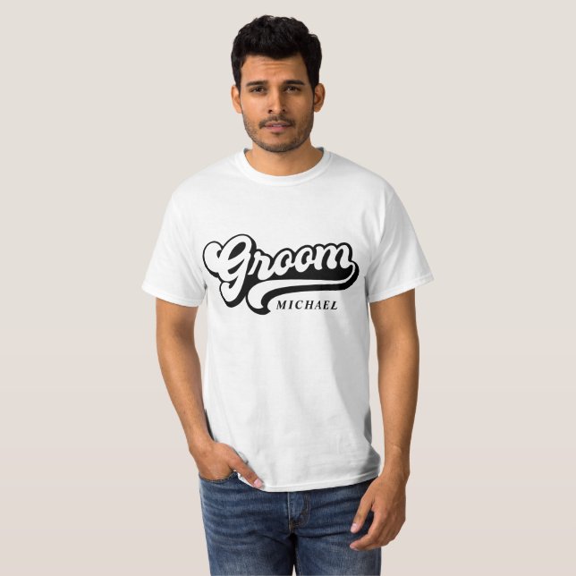 Mariée de chambre Nom personnalisé T-shirt Bachelo (Devant entier)