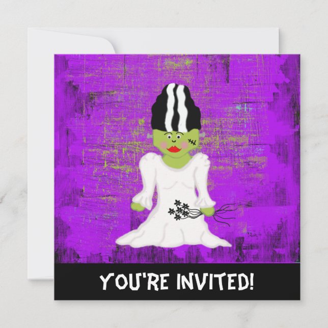 Mariée De Frankenstein Halloween Invitation (Devant)
