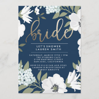 Mariée d'or - Invitation de douche nuptiale