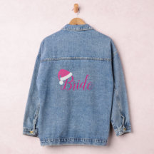 Mariée en Pink Santa Hat Denim Veste