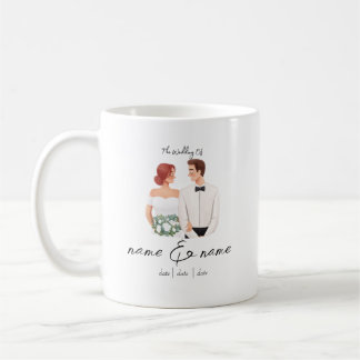 Mariée et Groom Mug, Mariage mug