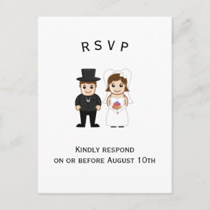 Mariée et salle - Carte postale RSVP